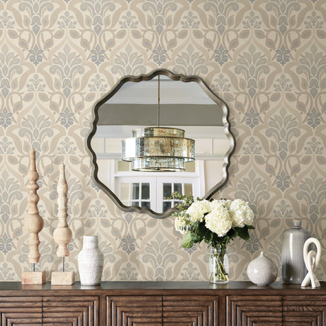 Beacon House 2535-20646 Fusion Blue Ombre Damask Wallpaper