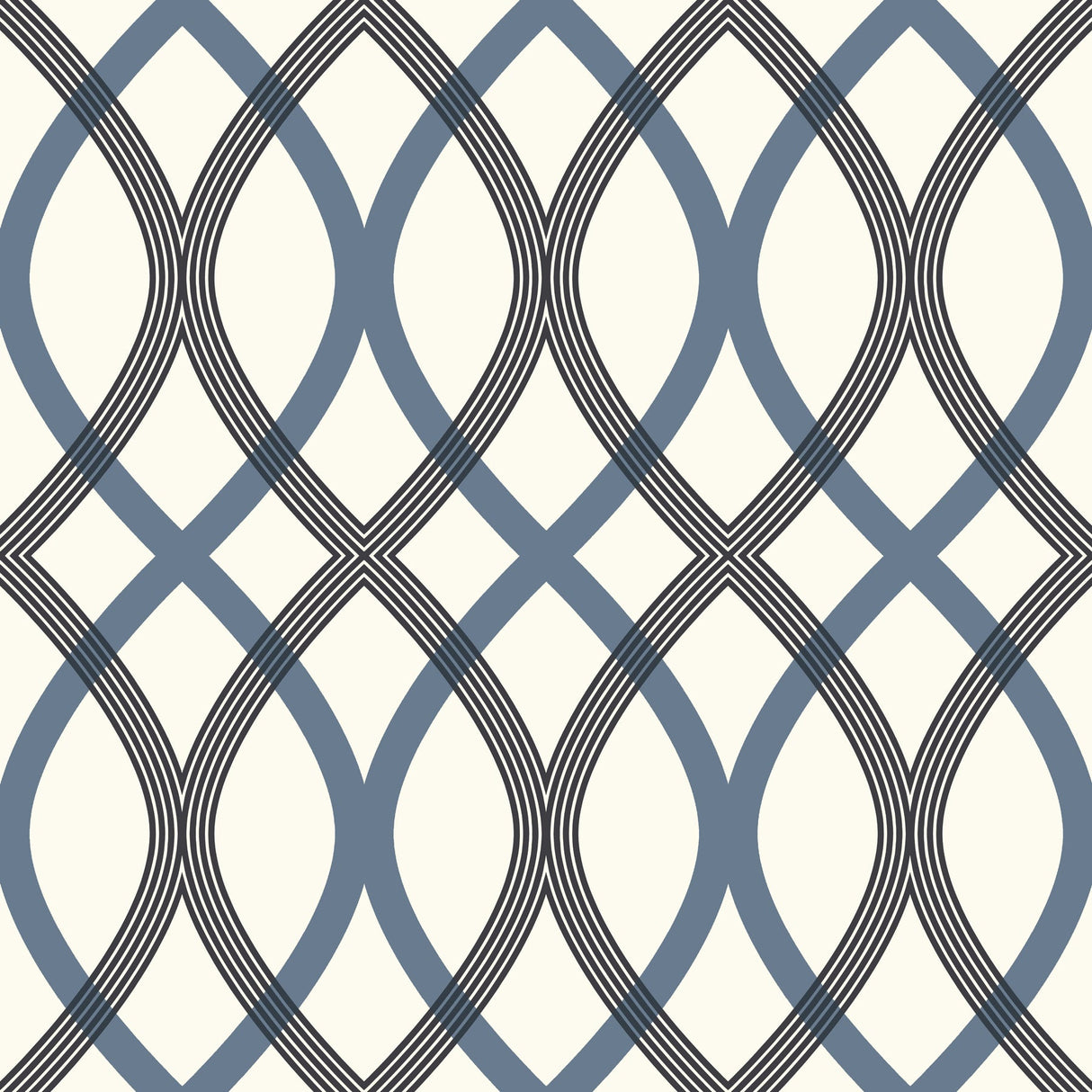 Beacon House 2535-20670 Contour Blue Geometric Lattice Wallpaper