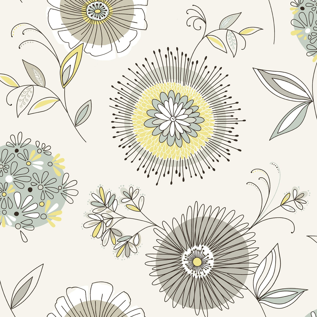 Beacon House 2535-20682 Maisie Green Floral Burst Wallpaper