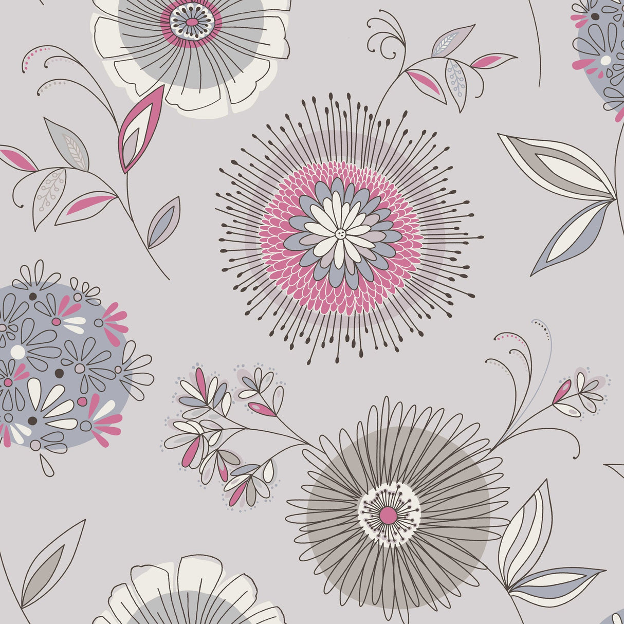 Beacon House 2535-20685 Maisie Blue Floral Burst Wallpaper