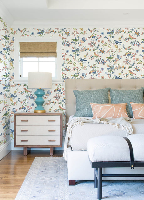 Chesapeake 3122-10801 Jinjur Multicolor Bird Trail Wallpaper