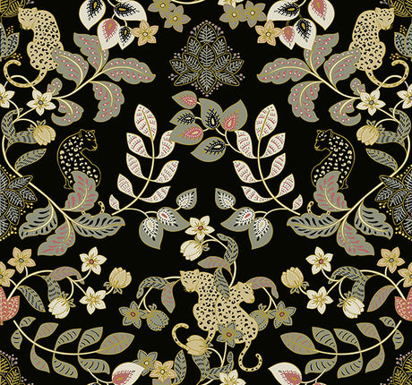 Eade’s Getty Black Jungle Damask Wallpaper by Scott Living B