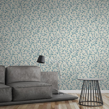 Eade’s Hedera Blue Painterly Vine Wallpaper Blue