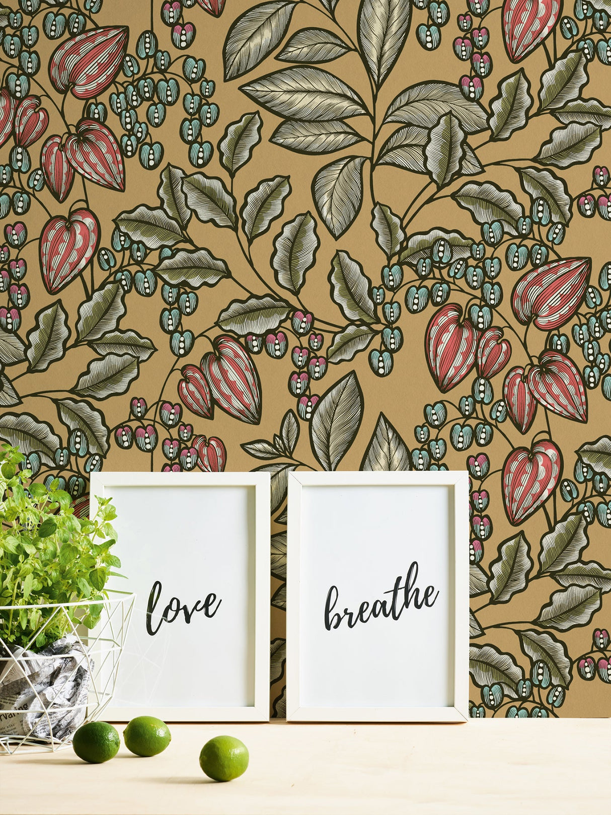 Eade’s Leif Mustard Vine Trail Wallpaper Mustard