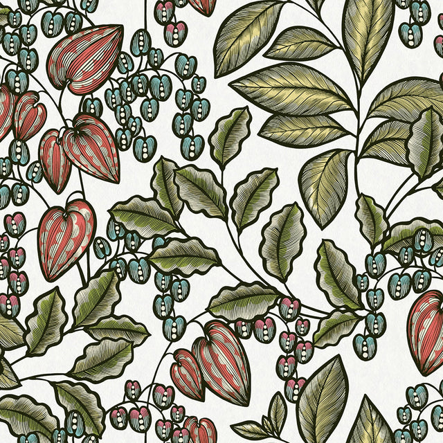 Eade’s Leif White Vine Trail Wallpaper White