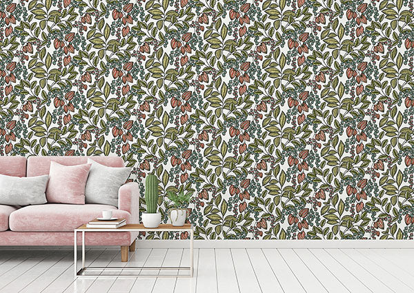 Eade’s Leif White Vine Trail Wallpaper White