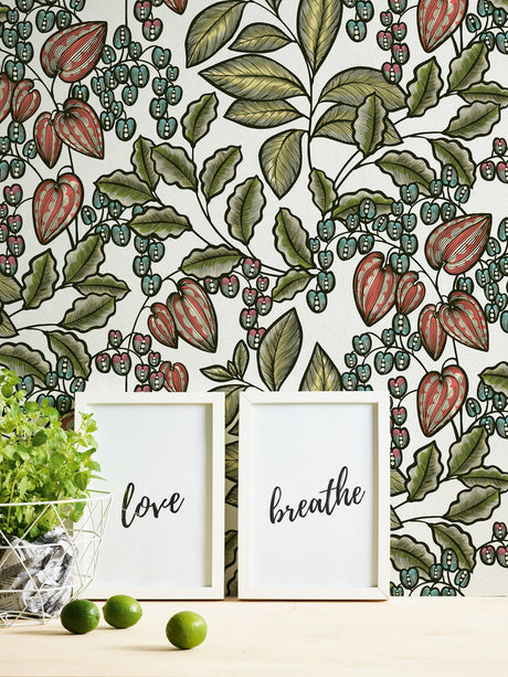 Eade’s Leif White Vine Trail Wallpaper White