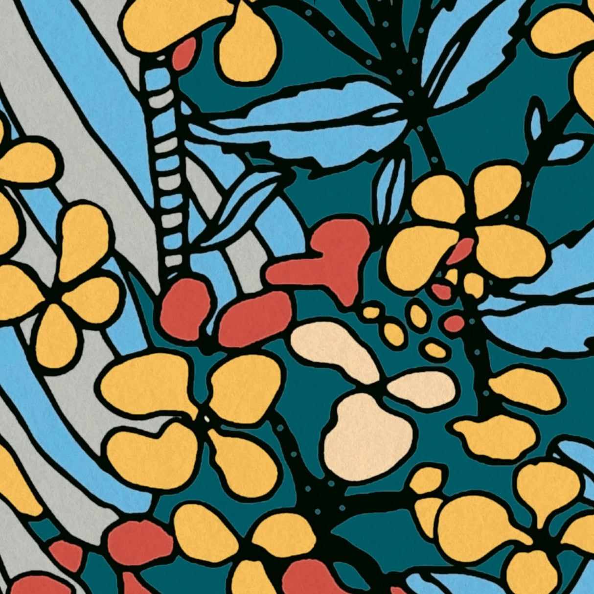 Eade’s Zetta Blue Floral Riot Wallpaper Blue