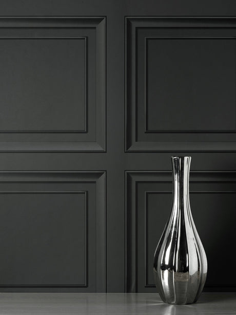 Fine Decor FD43001 Distinctive Dark Grey Square Panel Wallpaper