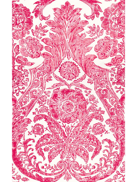 Scalamandre SC 0002WP88354 RASPBERRY LUCIANA DAMASK PRINT WALLPAPER - Eade's Wallpaper