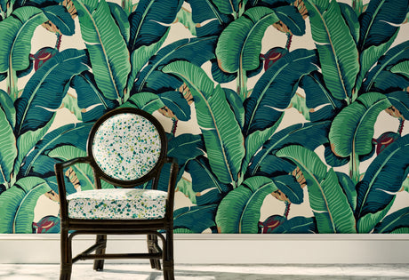 Scalamandre WHN000144000 GREEN HINSON PALM - WIDE WIDTH WALLPAPER - Eade's Wallpaper
